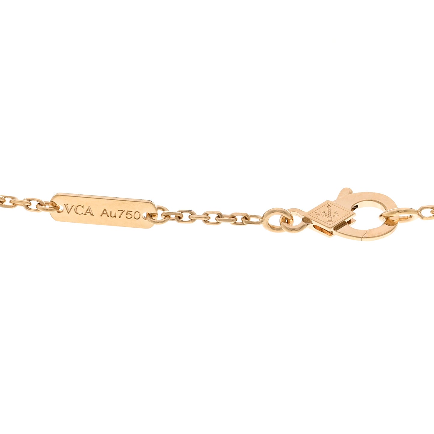 18K Yellow Gold Guilloche Vintage Alhambra Pendant Necklace