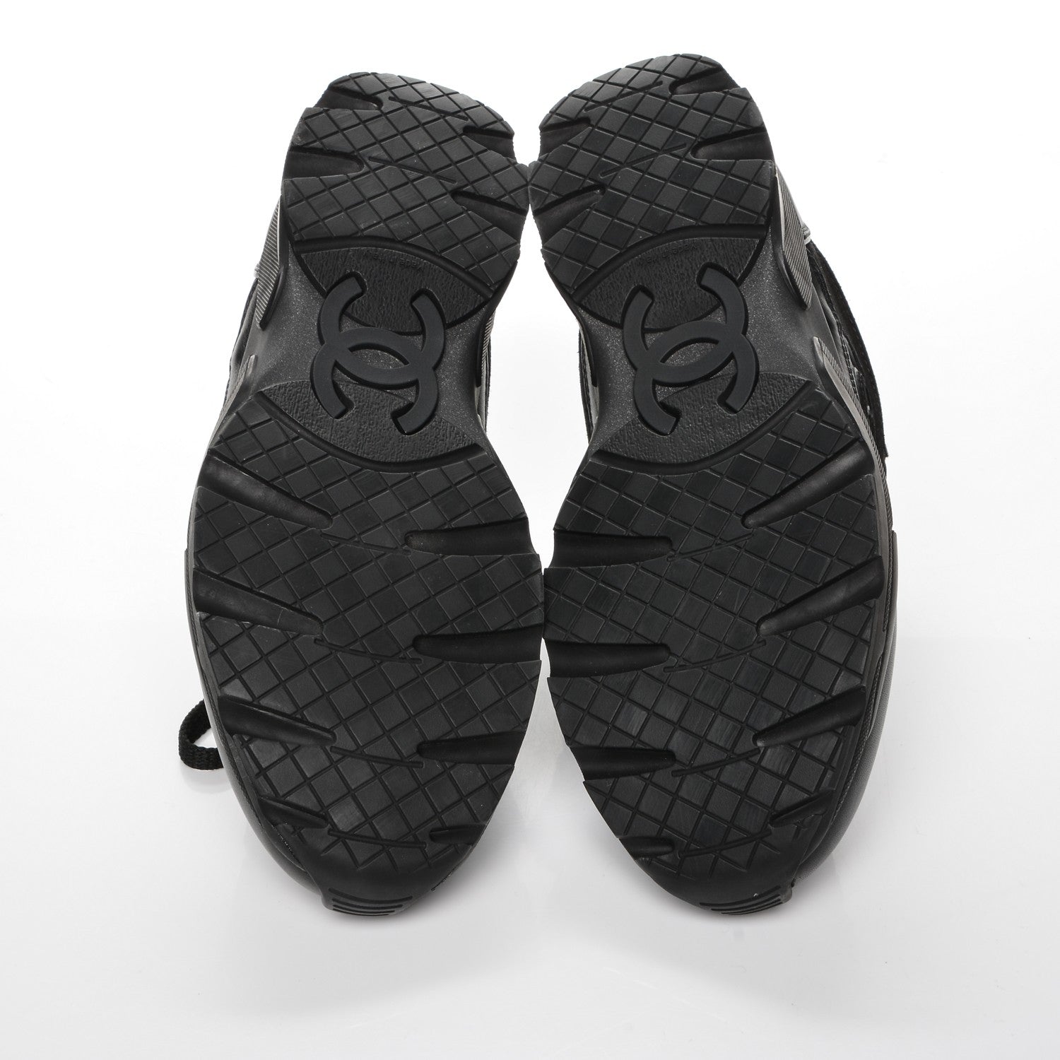 Chanel Toile Suede Calfskin CC Sneakers 36.5 Black 5 of 7