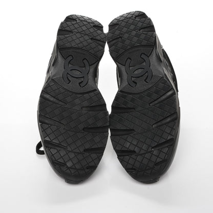 Chanel Toile Suede Calfskin CC Sneakers 36.5 Black 5 of 7