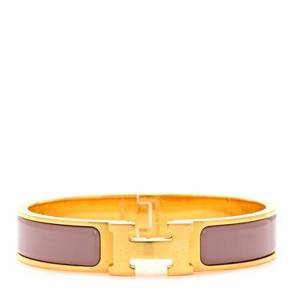Hermes Enamel Clic Clac H Narrow Bracelet PM Marron Glace 1 of 5