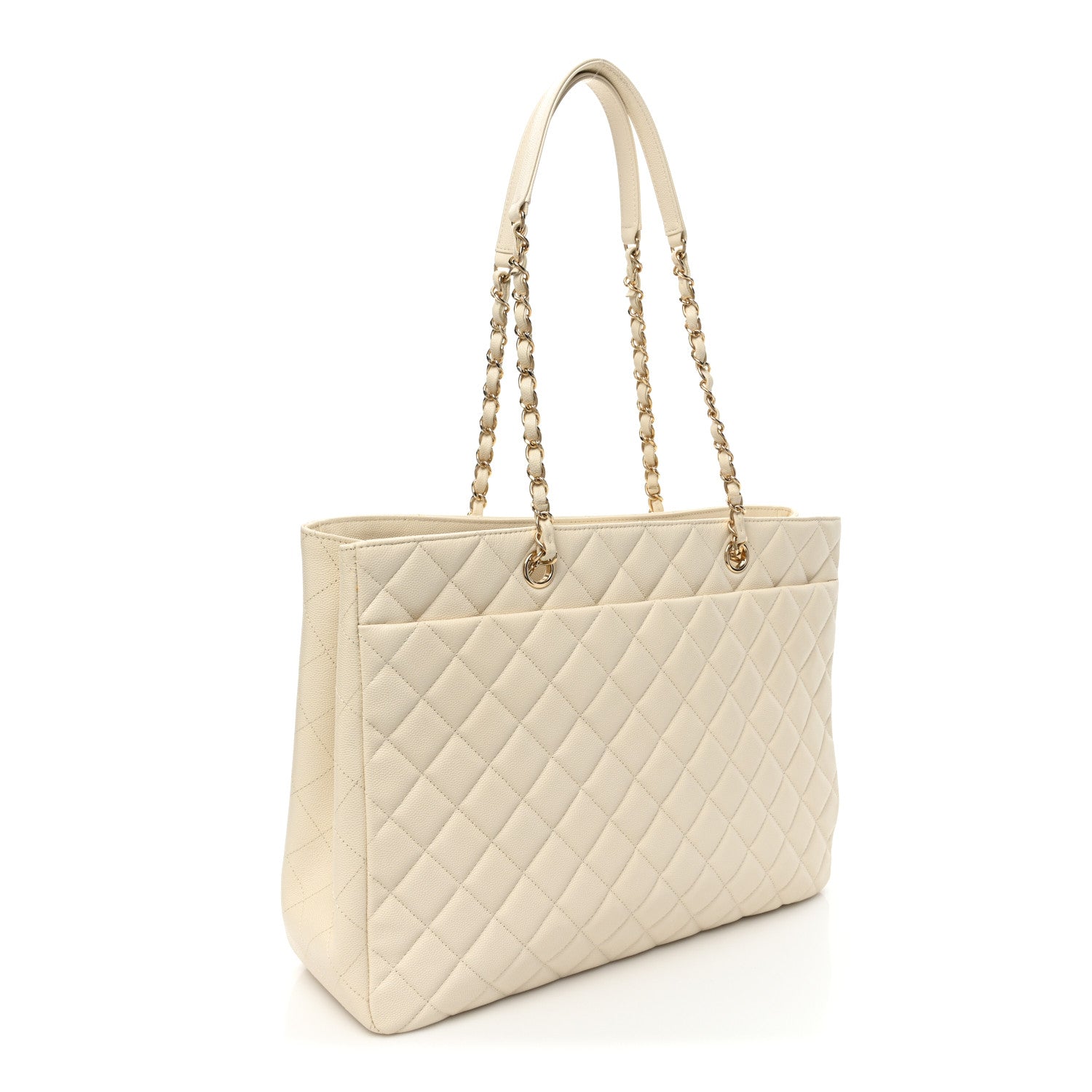 Chanel Caviar Quilted Large Classic Shopping Tote White 3 of 16