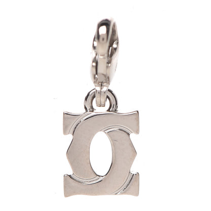 Cartier 18K White Gold Double C Logo Charm 1 of 4