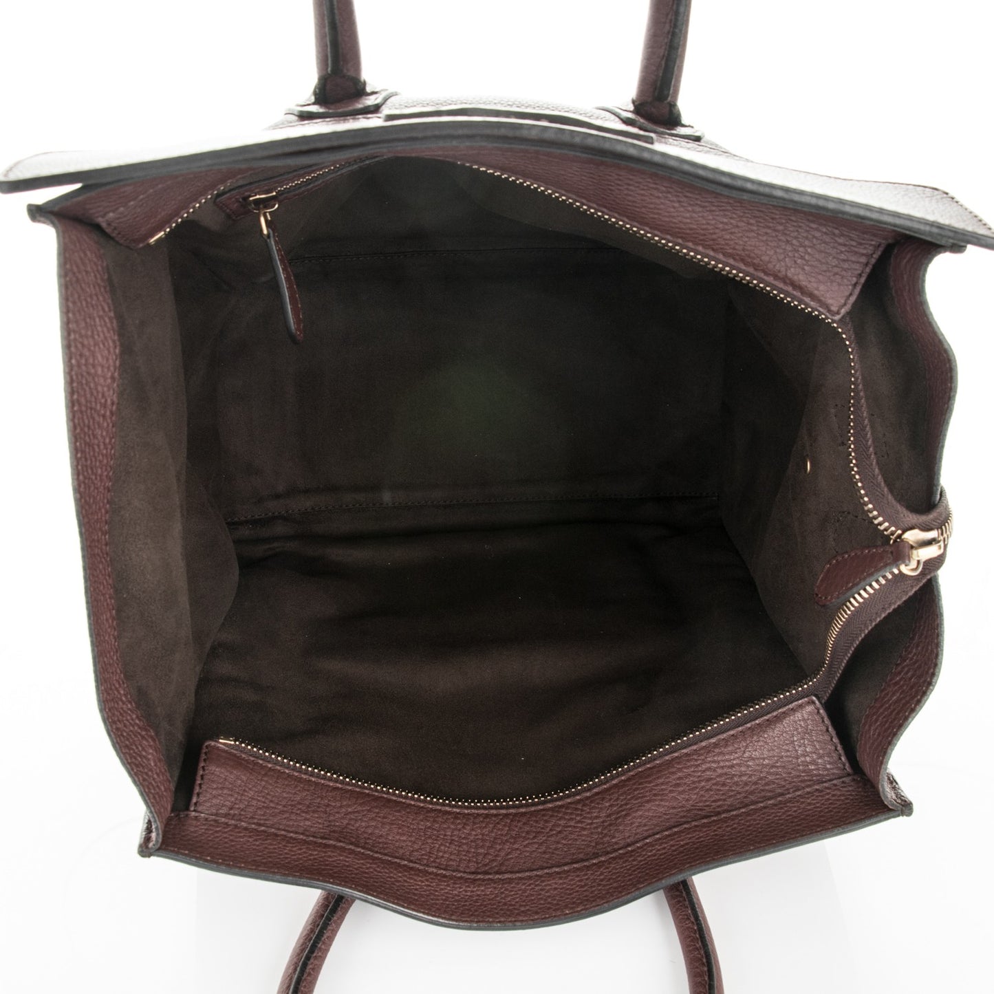 Drummed Calfskin Mini Luggage Dark Brown