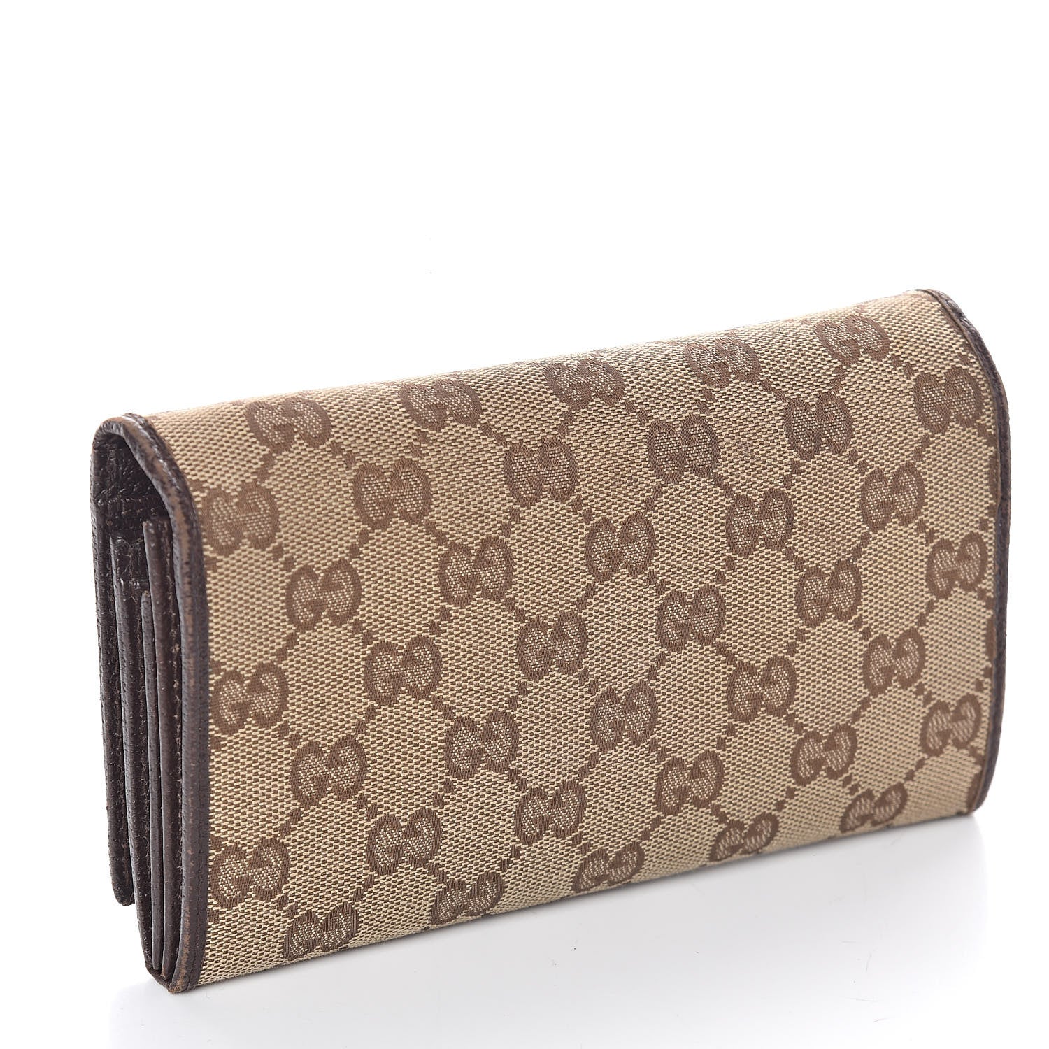 Gucci Monogram Metal Bar Continental Flap Wallet Brown 3 of 6