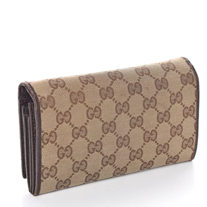 Gucci Monogram Metal Bar Continental Flap Wallet Brown 3 of 6