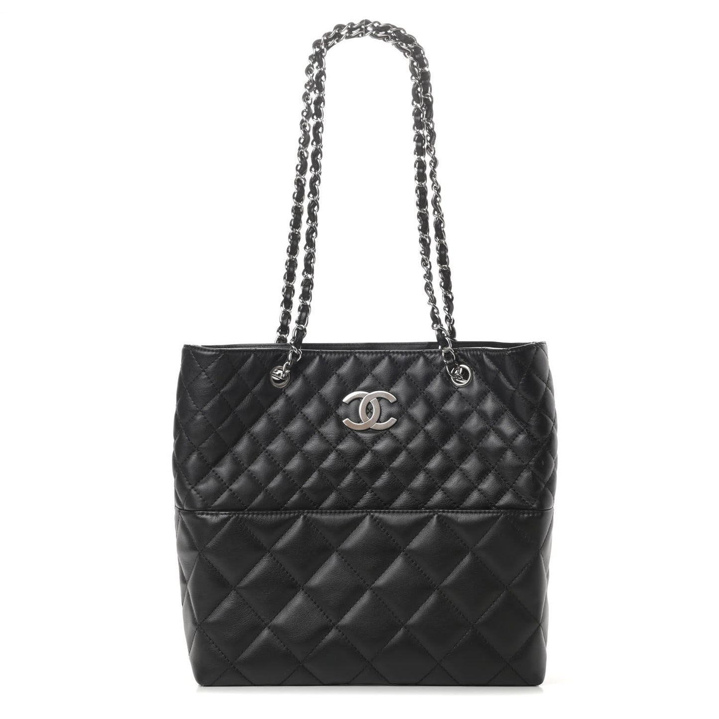 Calfskin Quilted In The Business North South Tote Black