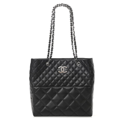 Chanel Calfskin Quilted In The Business North South Tote Black 1 of 11