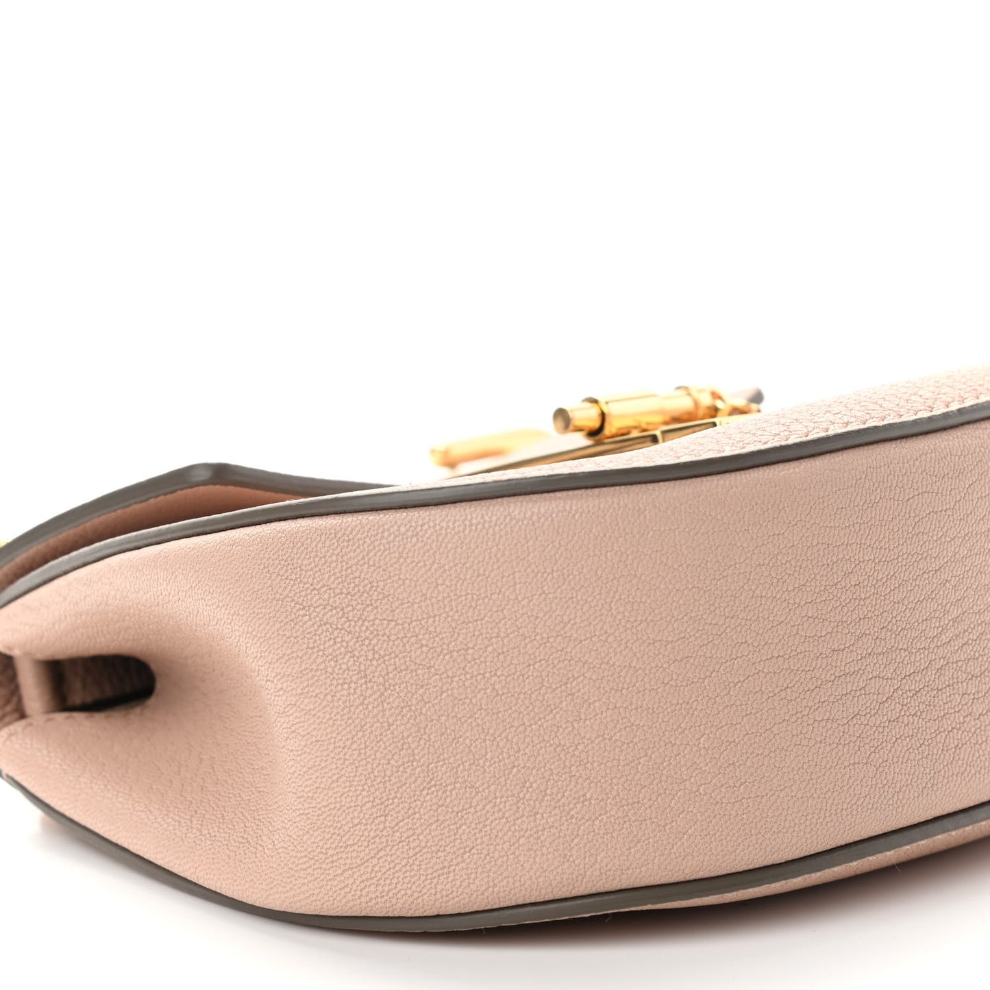 Grained Lambskin Mini Drew Shoulder Bag Cement Pink