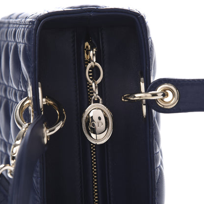 Christian Dior Lambskin Cannage Medium Lady Dior Navy Blue 11 of 13