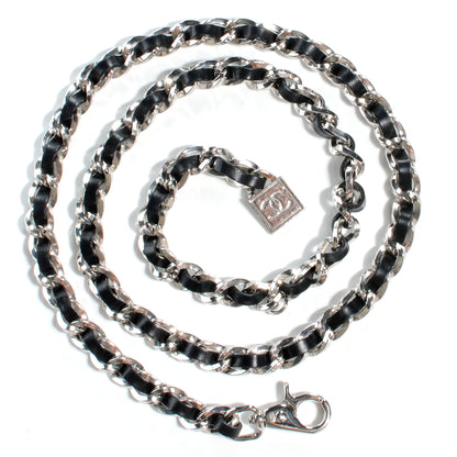 Chanel Leather Silver Chain Link Belt Black 5 of 5