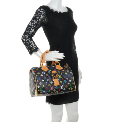Louis Vuitton Monogram Multicolor Speedy 30 Black 2 of 8