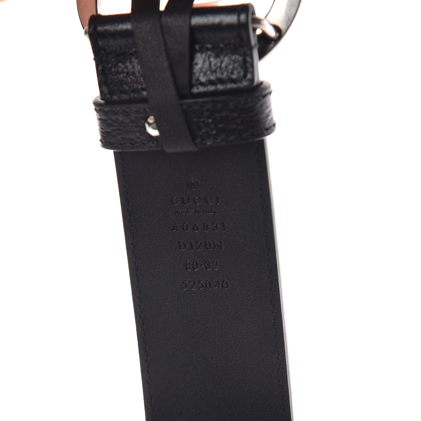 Textured Dollar Calfskin Nickel Double G 40mm Belt 80 32 Black