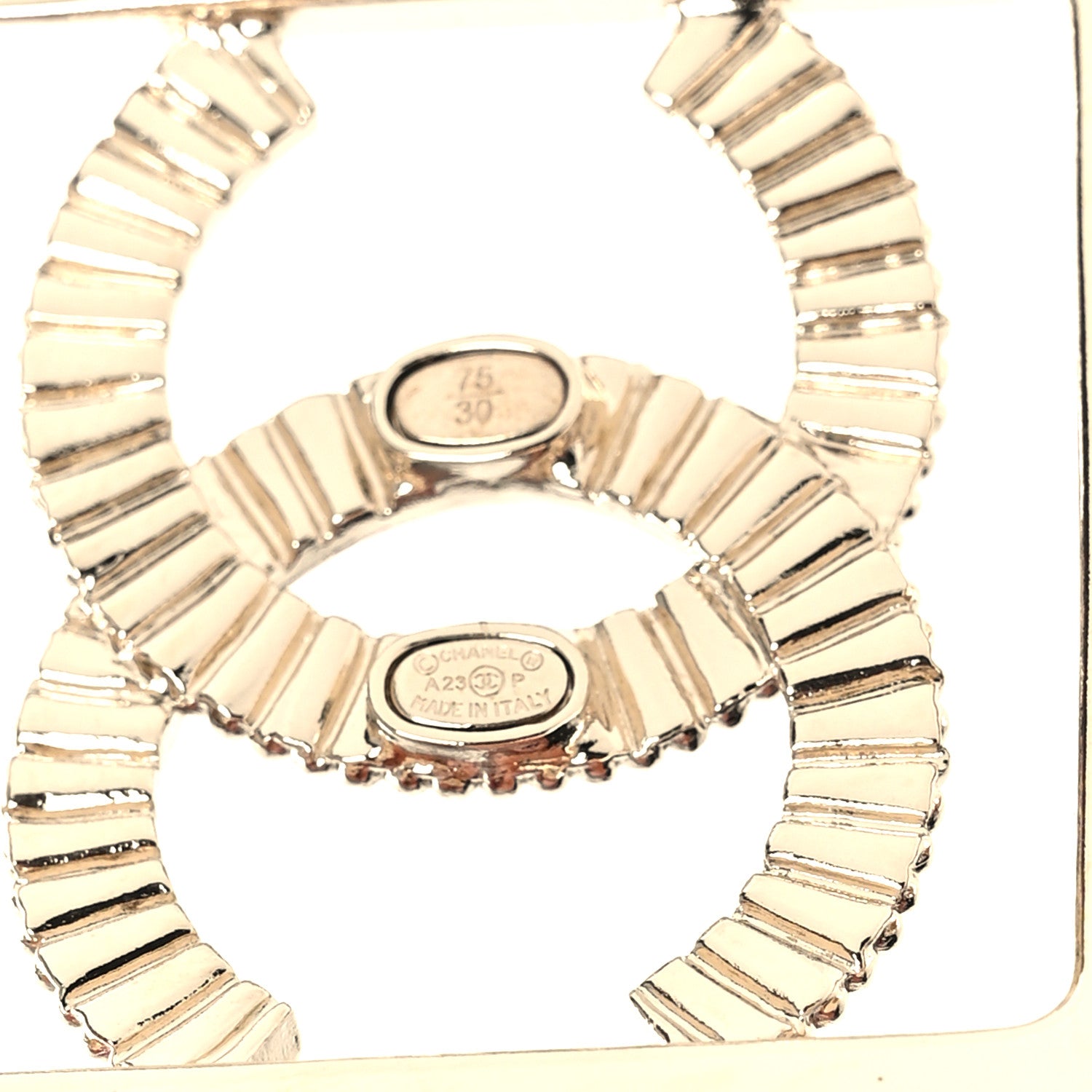 Chanel Lambskin Crystal Ruched CC Belt 75 30 Black 75 30 Black 3 of 4
