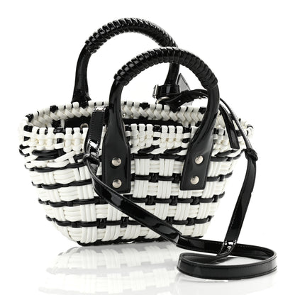 Balenciaga Faux Calfskin XXS Bistro Basket Black White 3 of 9