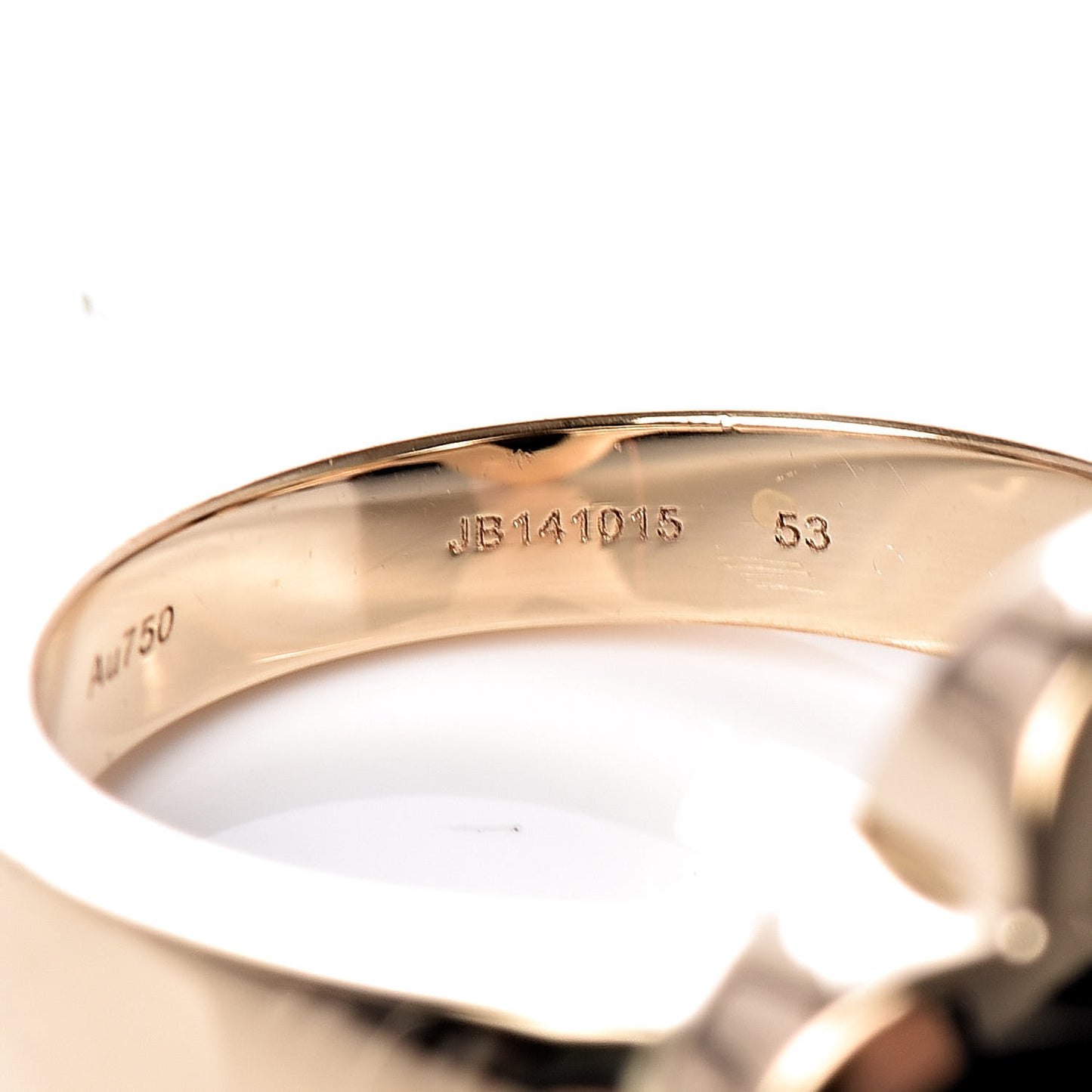 18K Yellow Gold Mother of Pearl Pure Alhambra Ring 53 6.5