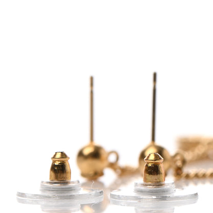 Chanel CC Drop Earrings Matte Gold 3 of 4