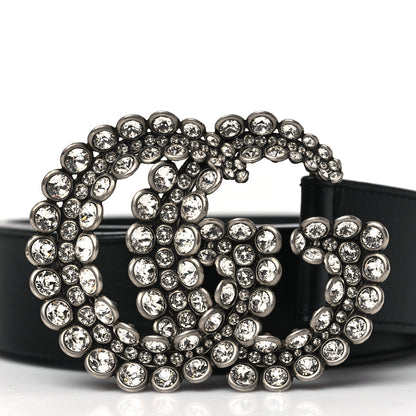 Gucci Calfskin Crystal Double G 40mm Belt 85 34 Black 2 of 5