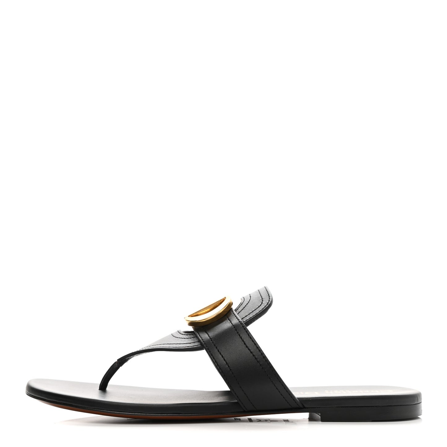 Calfskin 30 Montaigne Thong Sandals 36.5 Black