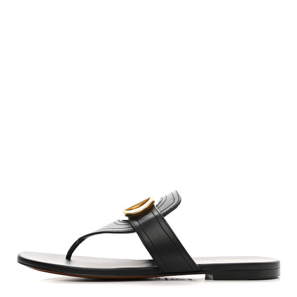 Christian Dior Calfskin 30 Montaigne Thong Sandals 36.5 Black 1 of 8