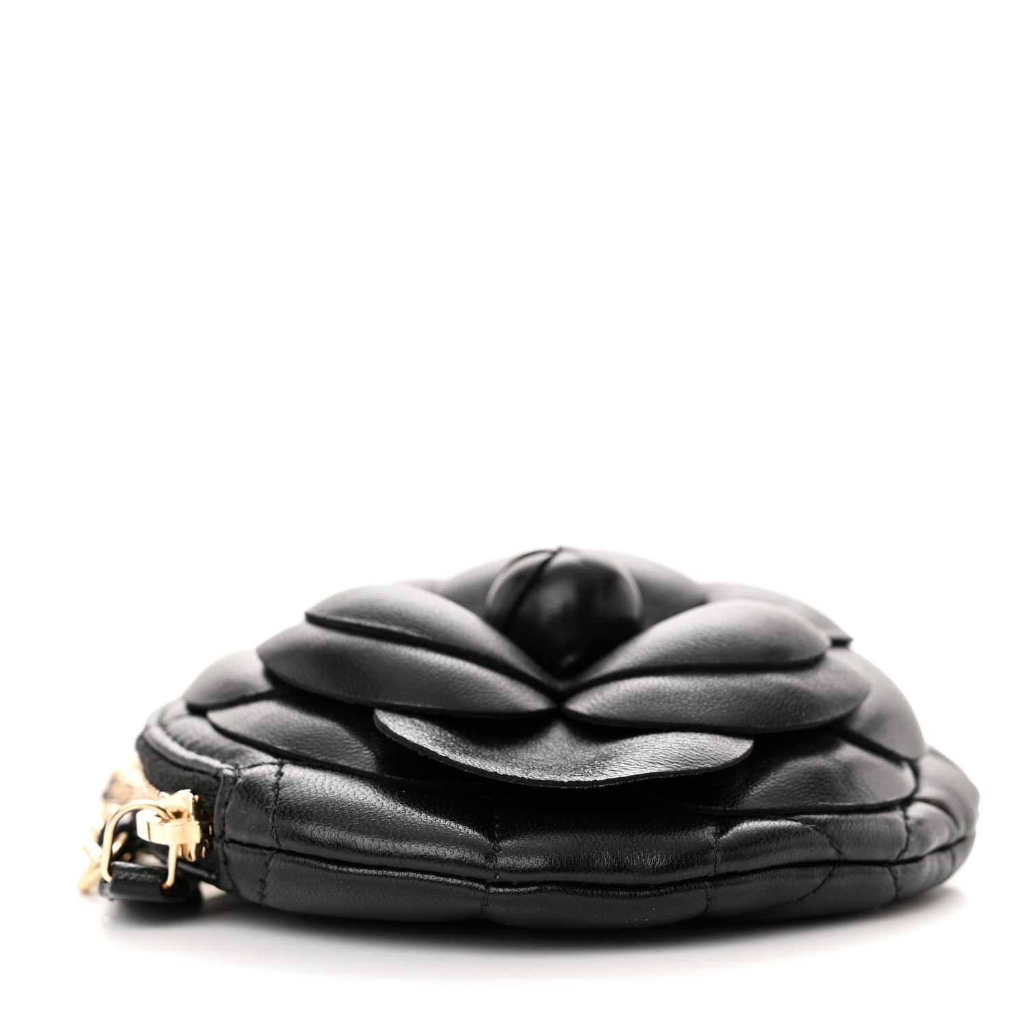 Chanel Lambskin Mini Camellia Bouquet Clutch With Chain Black 4 of 11