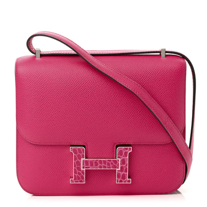 Hermes Epsom Shiny Alligator Constance 18 Rose Mexico 1 of 11