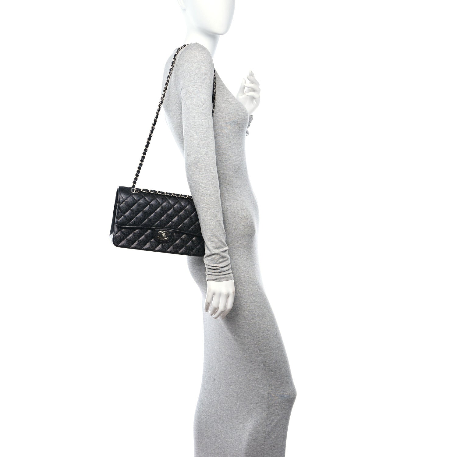 Chanel Caviar Quilted Medium Double Flap Black 2 of 11