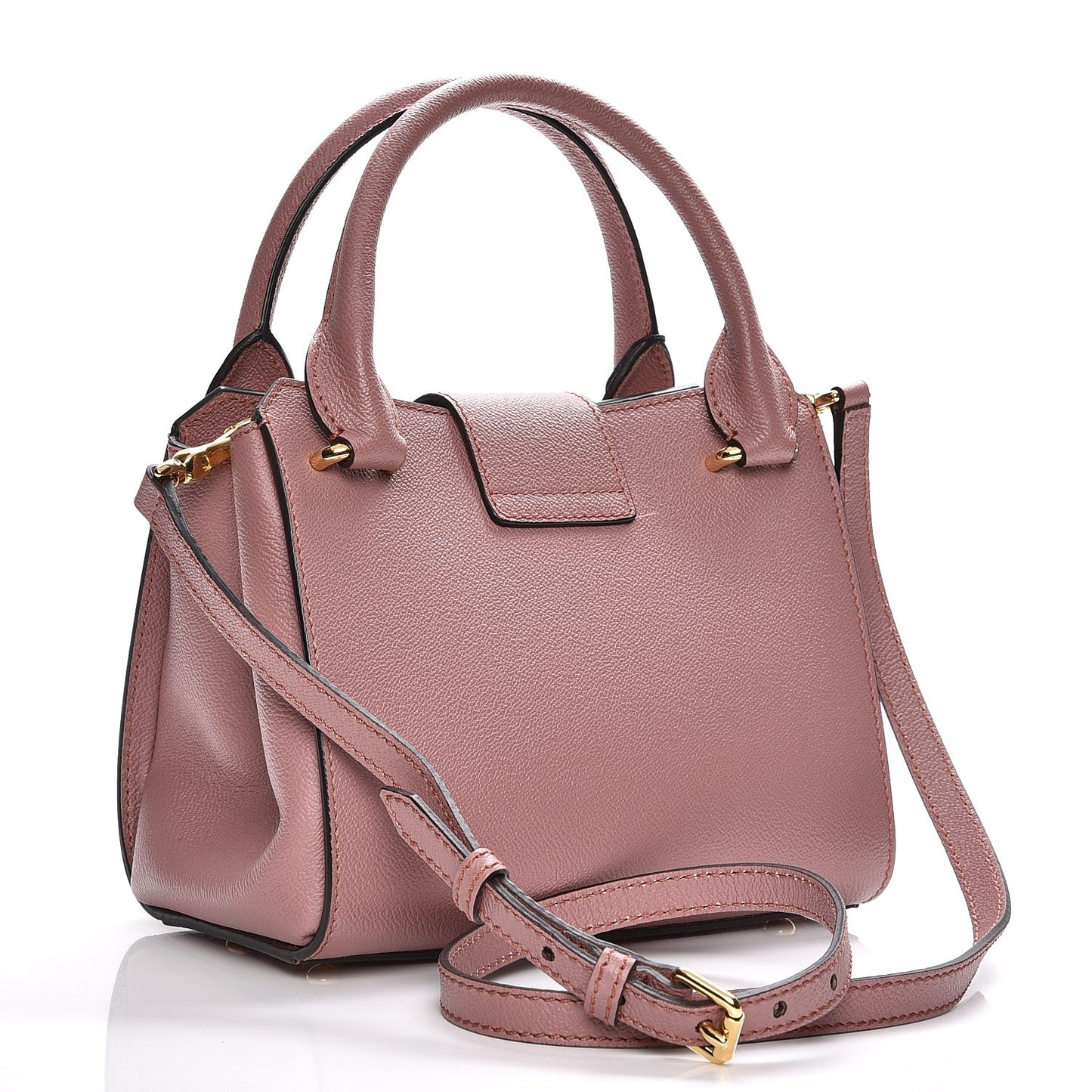 Soft Grain Calfskin Small Buckle Tote Dusty Pink