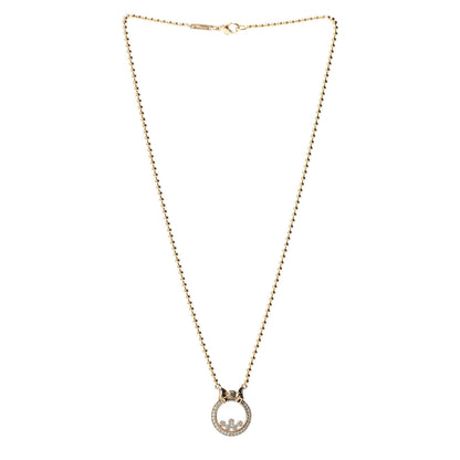Chopard 18K Yellow Gold 5 Happy Diamonds Bow Pendant Necklace 3 of 4