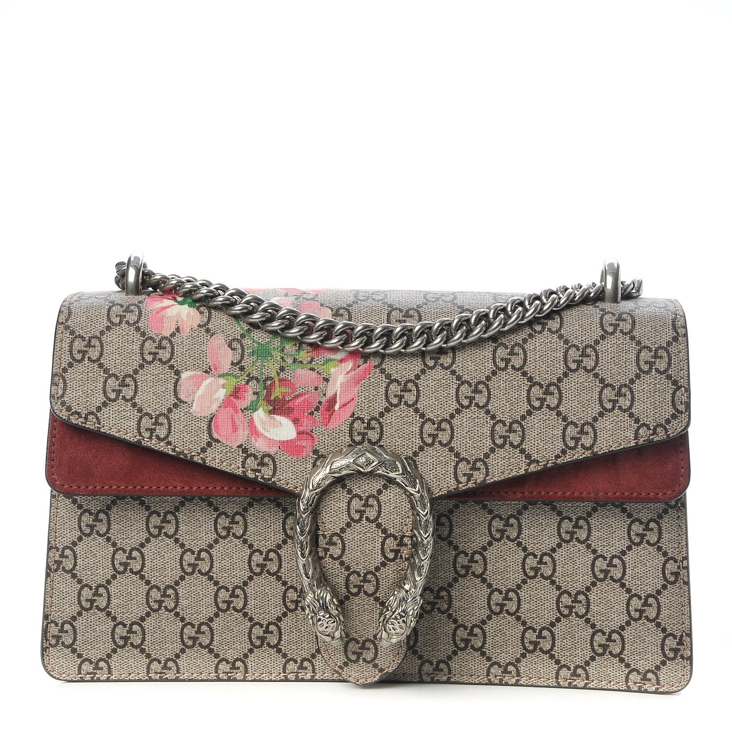 Gucci GG Supreme Monogram Blooms Small Dionysus Shoulder Bag Beige Multicolor Dry Rose 1 of 15