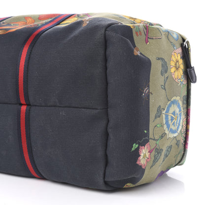 Gucci Canvas Web Floral Animal Large Carry On Duffle Khaki Green Multicolor 6 of 10