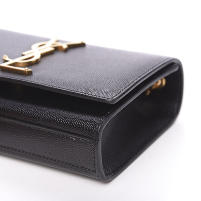Saint Laurent Grain De Poudre Small Monogram Kate Satchel Black 7 of 8