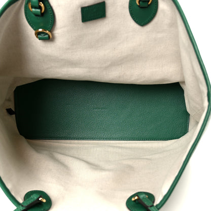 Gucci Textured Dollar Calfskin Medium Ophidia Shoulder Tote Bag Green 5 of 11
