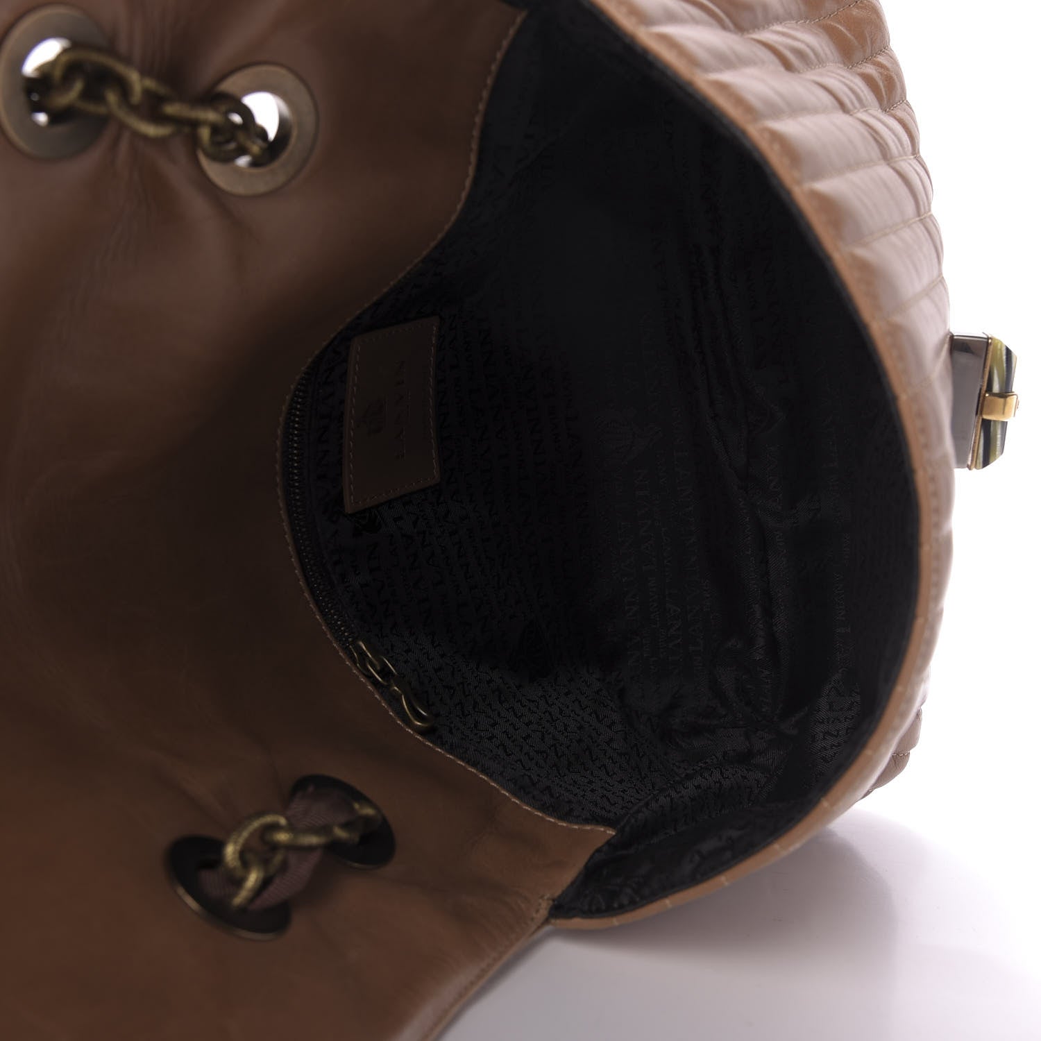 Lanvin Calfskin Quilted Medium Happy Shoulder Bag Brown 5 of 8
