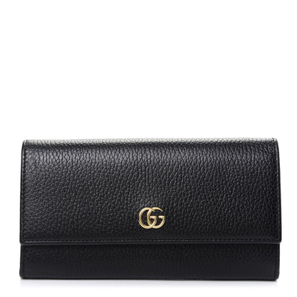 Gucci Dollar Calfskin GG Marmont Continental Wallet Black 1 of 8