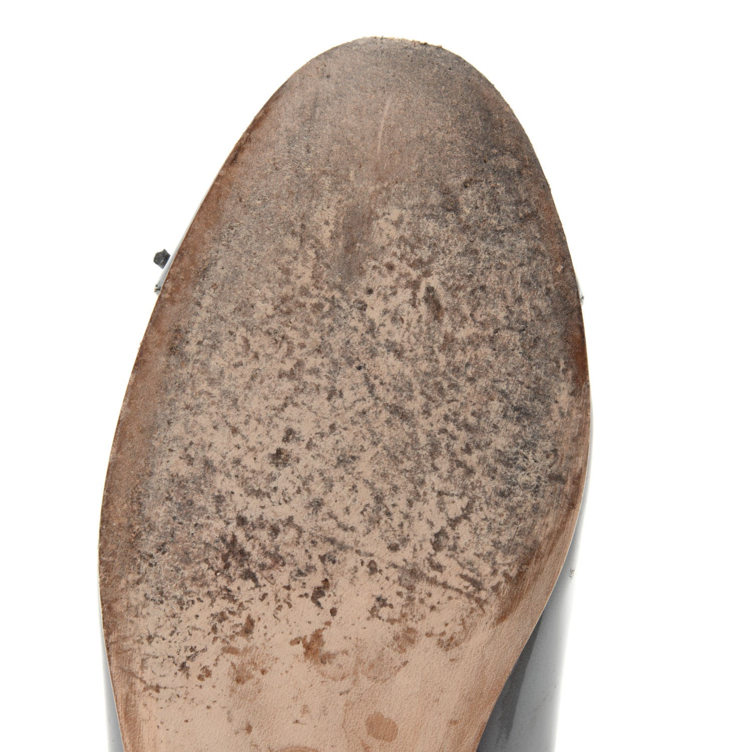 Chanel Patent Calfskin CC Cap Toe Ballerina Flats 35.5 Dark Grey 9 of 14
