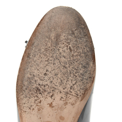 Chanel Patent Calfskin CC Cap Toe Ballerina Flats 35.5 Dark Grey 9 of 14