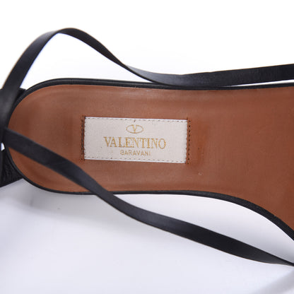 Valentino Garavani Nappa Feather Flat Sandals 38 Black 8 of 10