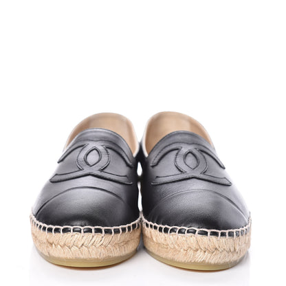 Chanel Lambskin CC Espadrilles 38 Black 2 of 11