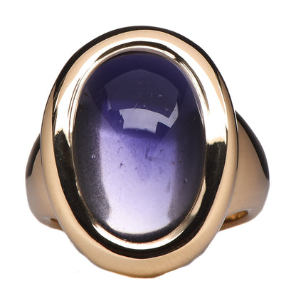 Cartier 18K Yellow Gold Amethyst Cabochon Ring 52 6 1 of 6