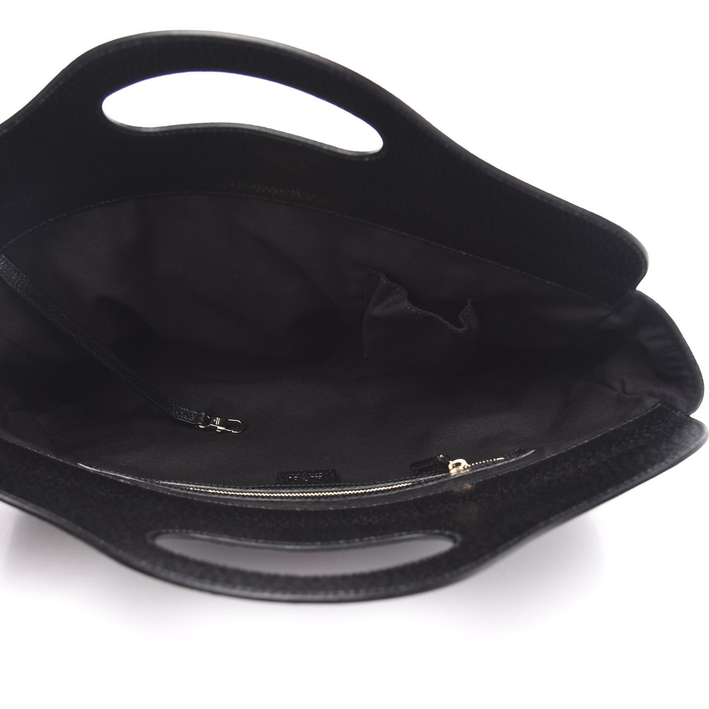Velvet Horsebit Embossed Medium Punch Top Handle Tote Black