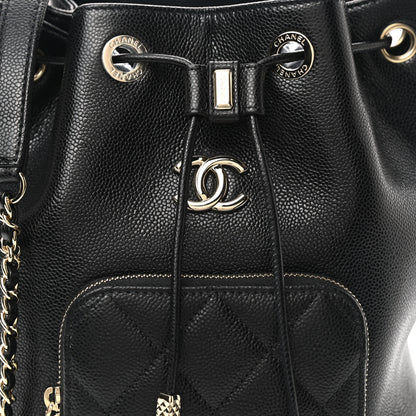Chanel Caviar Quilted CC Pocket Bucket Bag Black 8 of 8
