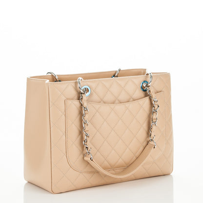 Chanel Caviar Quilted Grand Shopping Tote GST Beige Clair 3 of 7