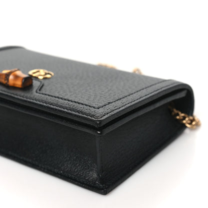 Gucci Textured Dollar Calfskin Mini Diana Chain Bag Black 10 of 11