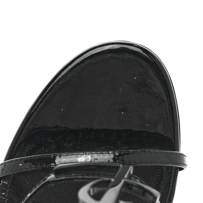 Saint Laurent Patent Calfskin Cassandra 110 Sandals 37 Black 9 of 11