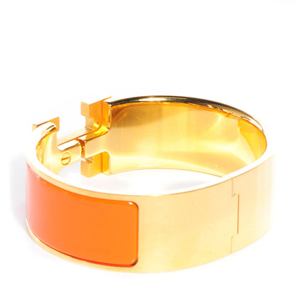 Hermes Enamel Wide Clic Clac H Bracelet PM Orange 3 of 6