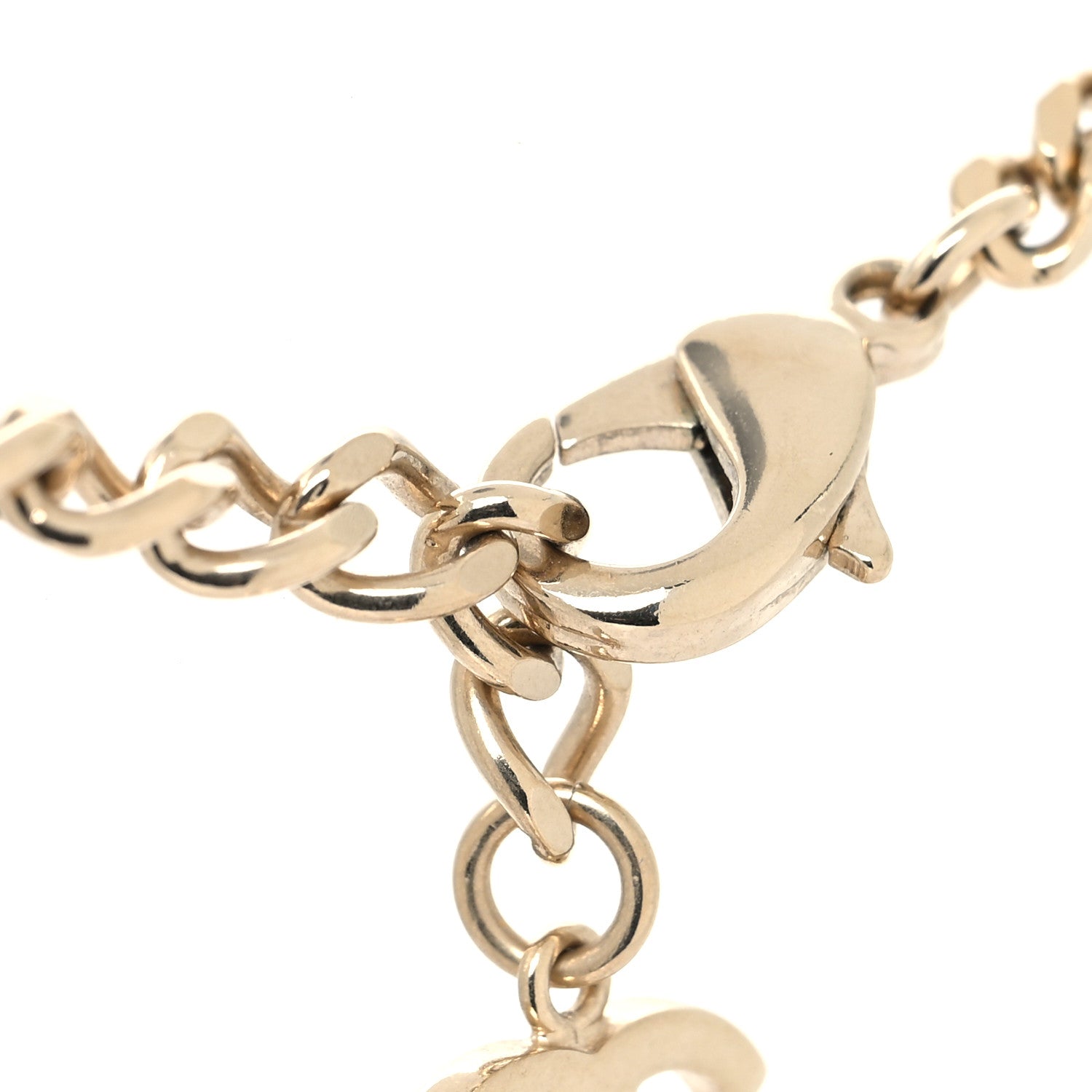 Chanel Crystal Chain CC Link Choker Gold Silver 4 of 5