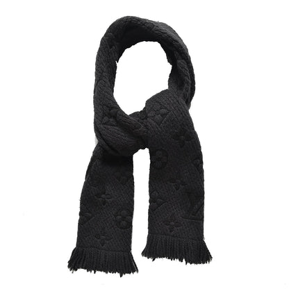 Louis Vuitton Wool Silk Logomania Scarf Charcoal Grey 1 of 4