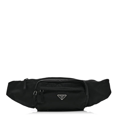 Prada Tessuto Nylon Double Pocket Belt Bag Black 1 of 9