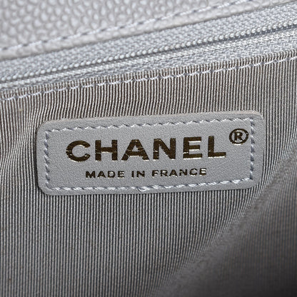 Chanel Caviar Quilted New Medium Boy Flap Light Grey 11 of 18