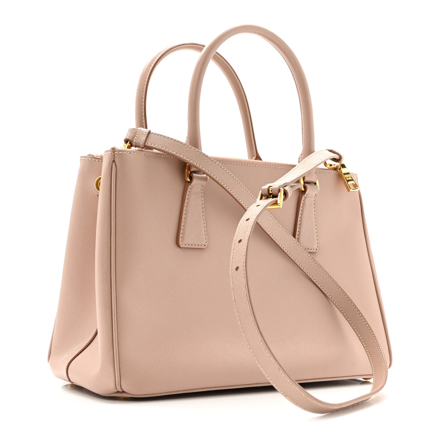 Saffiano Lux Small Galleria Double Zip Tote Cammeo